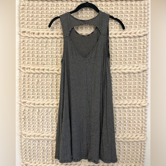 AMERICAN EAGLE XXS XS Black and Striped Summer Dress - Picture 4 of 11
